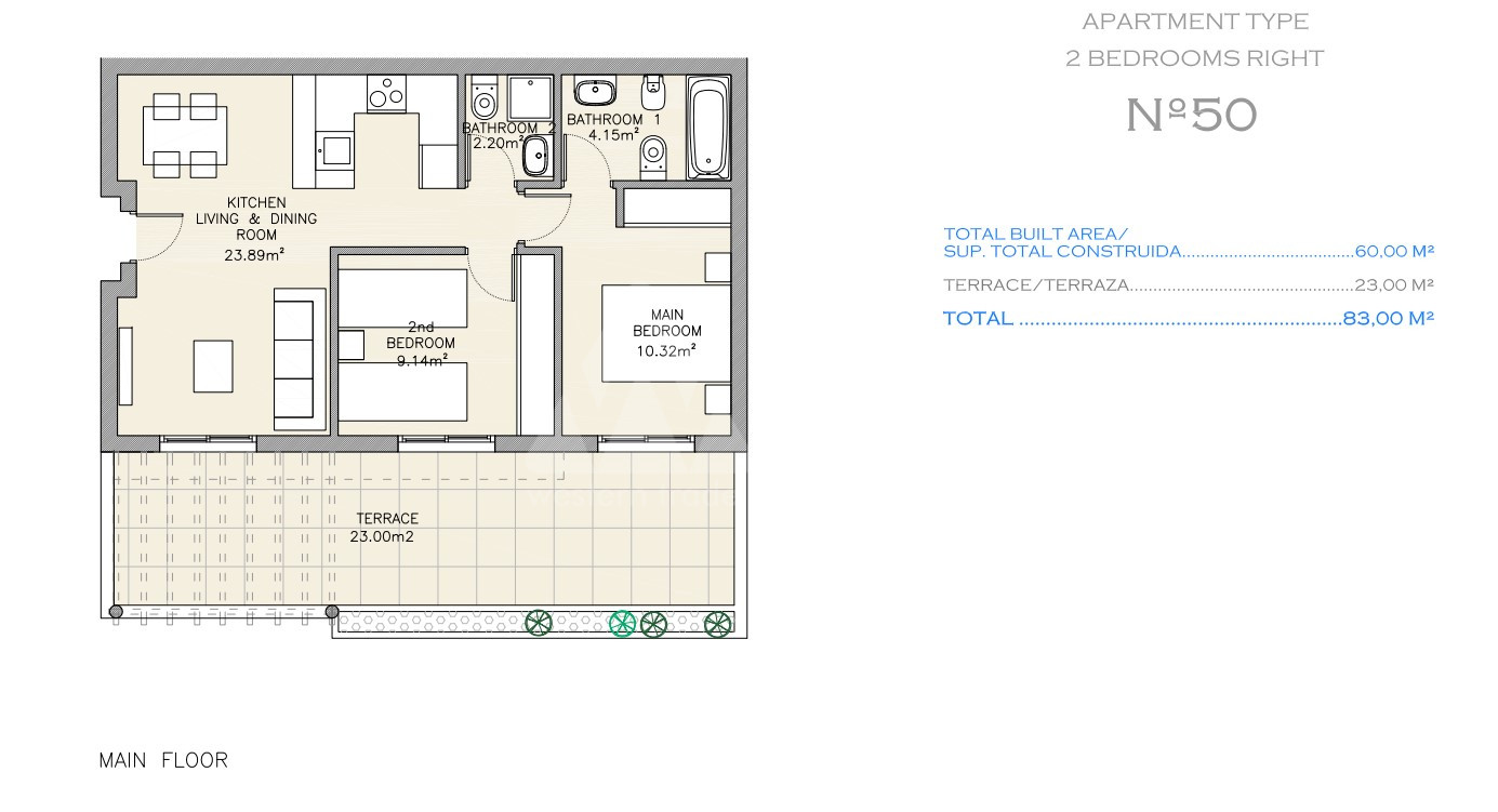 Apartamento de 2 habitaciones en Águilas - ARE62736 - 1