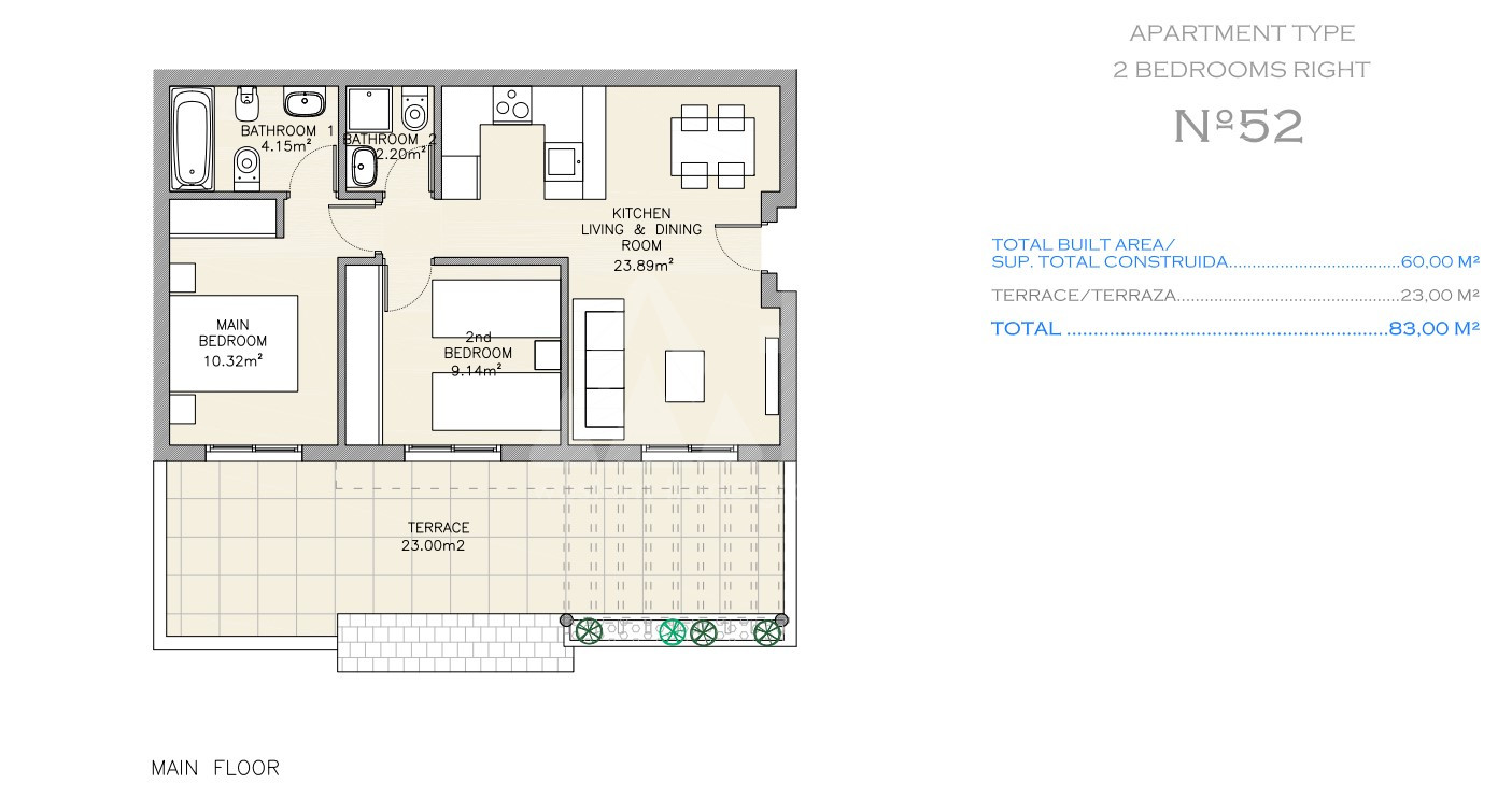 Apartament cu 2 dormitoare în Águilas - ARE62737 - 1