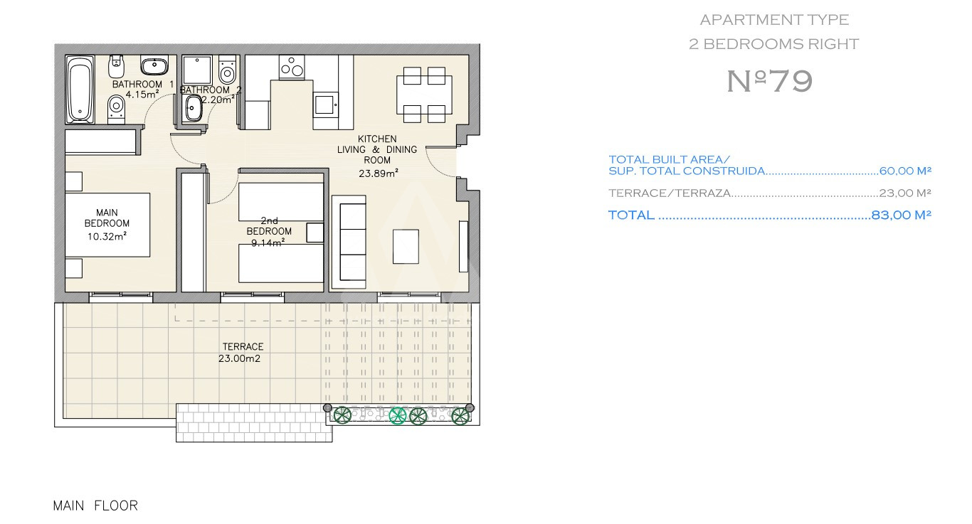 2 ložnice Apartmán v Aguilas - ARE62743 - 1