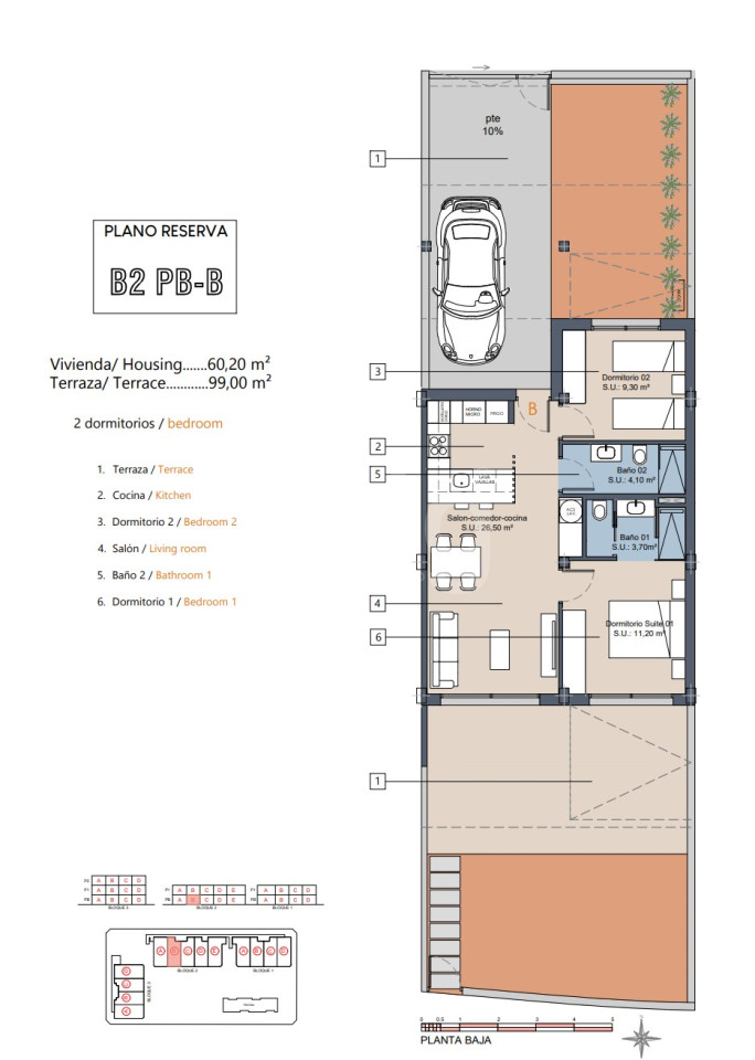 Bungalow cu 2 dormitoare în Los Alcázares - GV62838 - 1