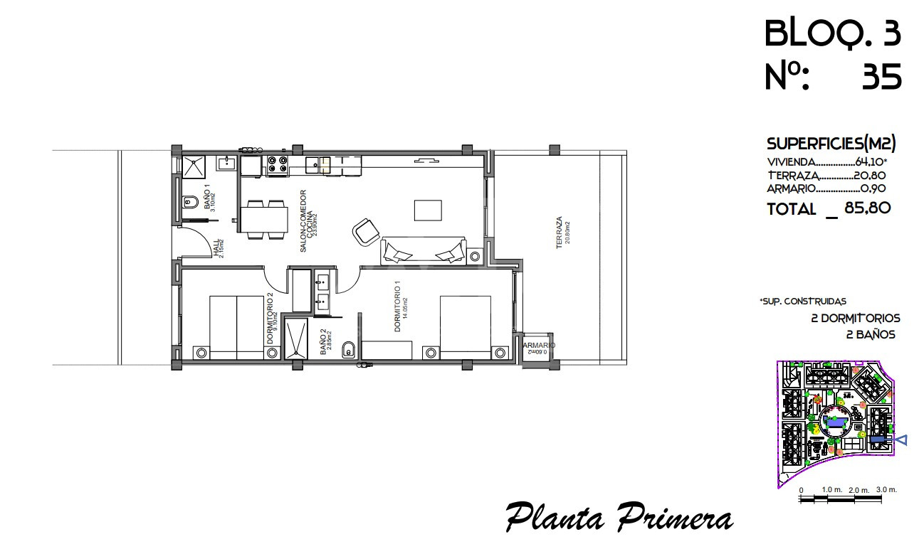 Apartamento de 2 habitaciones en Guardamar del Segura - CN62846 - 1