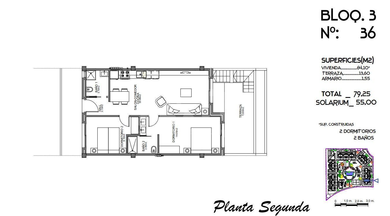 Ático de 2 habitaciones en Guardamar del Segura - CN62847 - 1