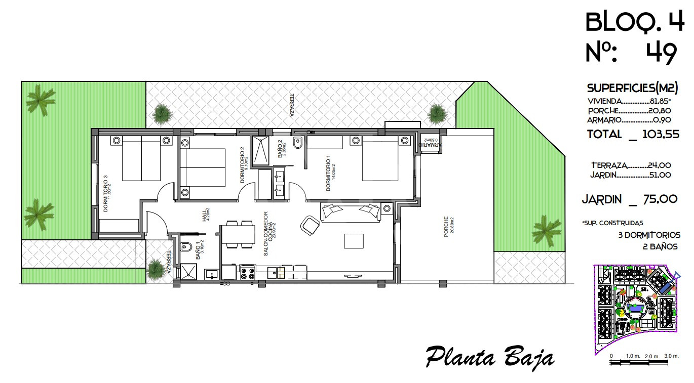 Апартаменты в Гуардамар дель Сегура, 3 спальни - CN62860 - 1