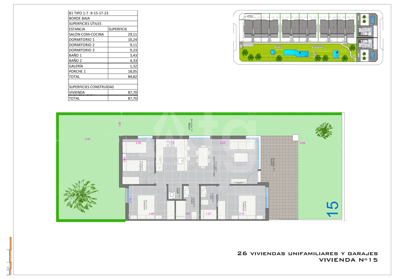 Bungalow de 3 chambres à Pilar de la Horadada - IV62987 - 1