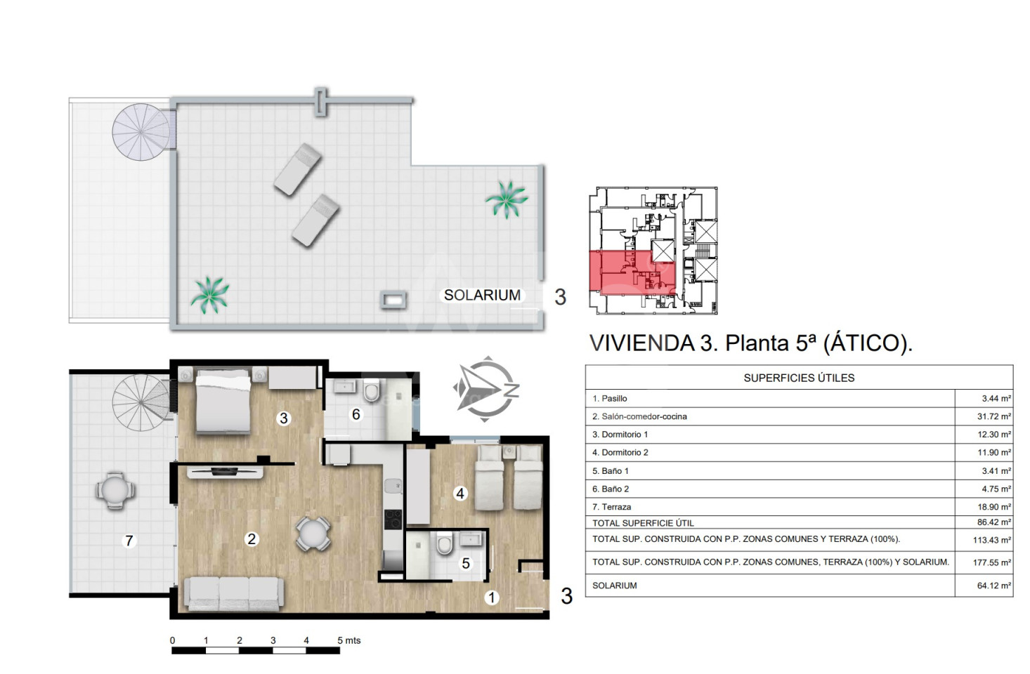 Ático de 2 habitaciones en Torrevieja - AG63791 - 1