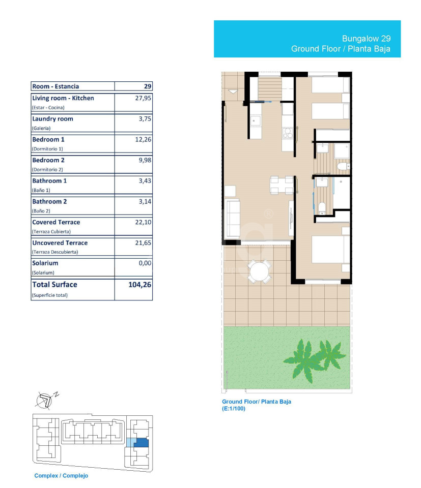 Bungalow de 2 chambres à Pilar de la Horadada - LMR63805 - 1