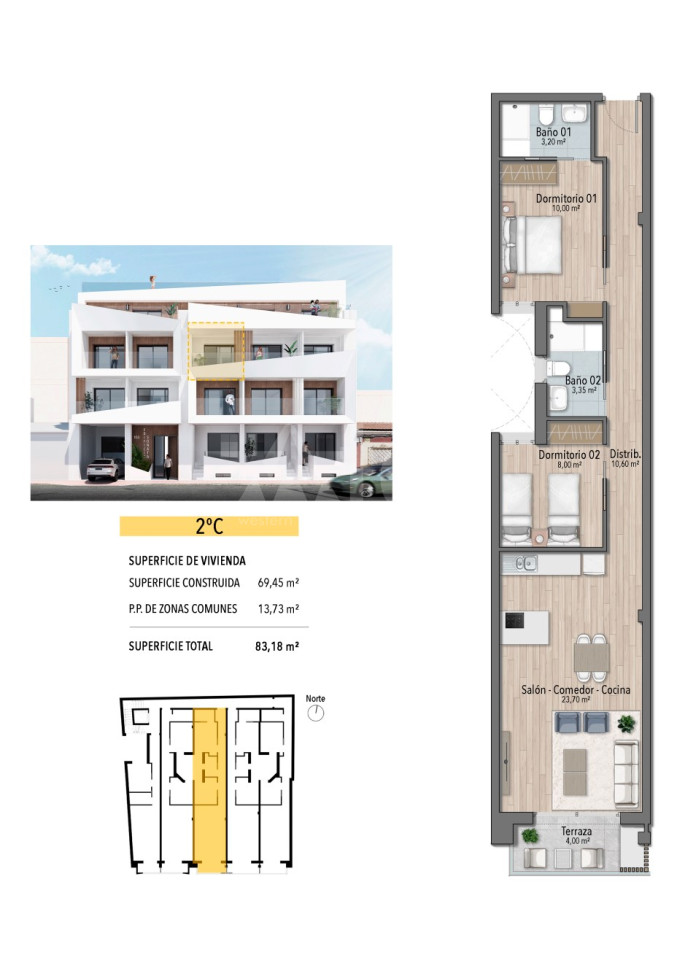 2 bedroom Apartment in Torrevieja - TMR69903 - Photo 1