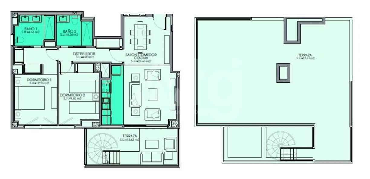 2 bedroom Penthouse in Calpe - GHB118297 - 1