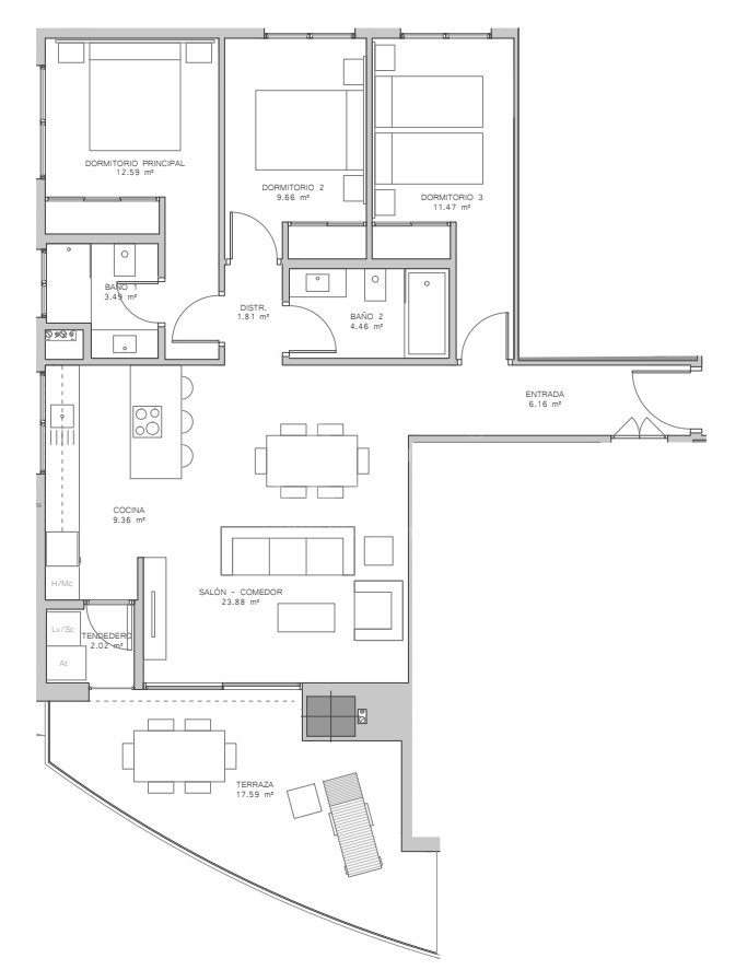 3 bedroom Apartment in Benidorm - GRR118665 - 1
