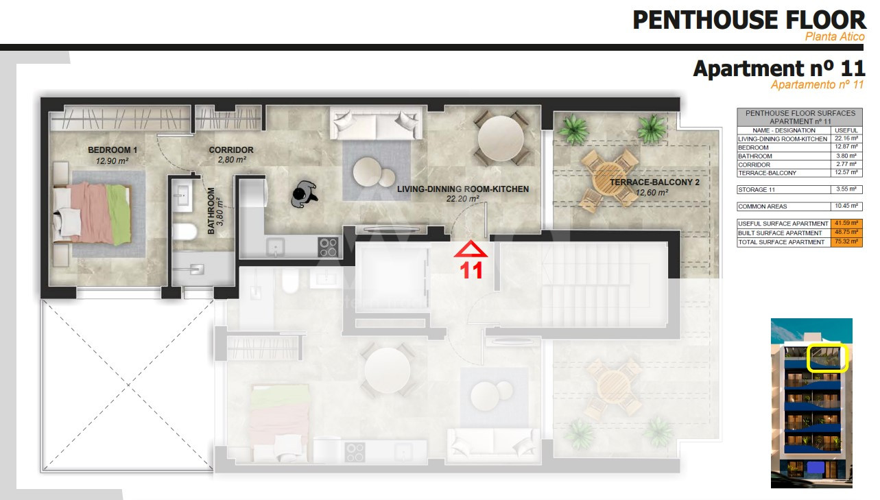 1 bedroom Penthouse in Torrevieja - CBM89766 - Photo 1