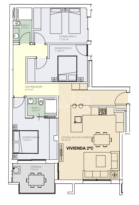 3 bedroom Apartment in Guardamar del Segura - AGI118995 - 1