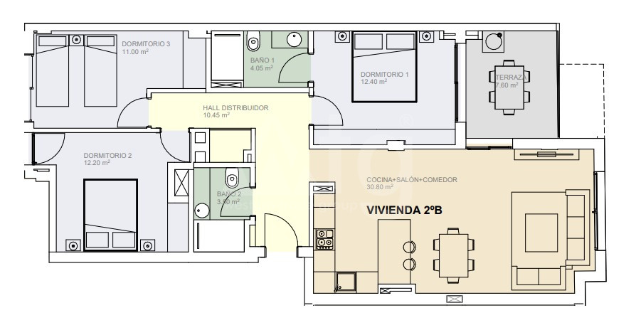 Appartement de 3 chambres à Guardamar del Segura - AGI118996 - 1