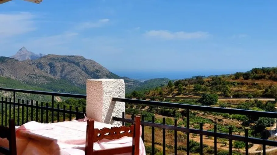 Panoramic view from the terrace of Xorta restaurant, Guadalest, Spain