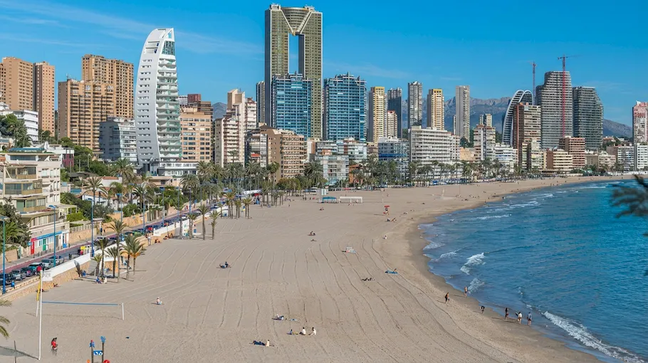 Vista de la ciudad de Benidorm, España